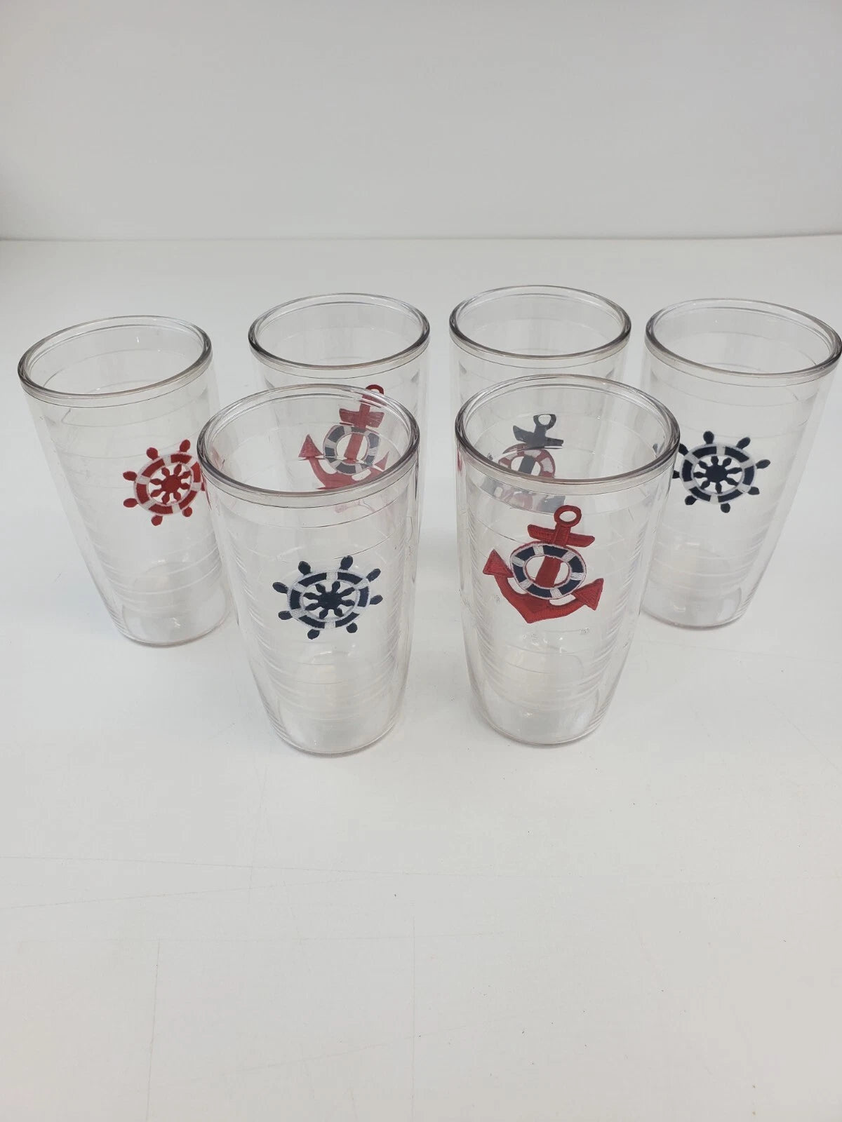 Set of 6 Plastic Insulated Nautical Tumblers 6" | eBay