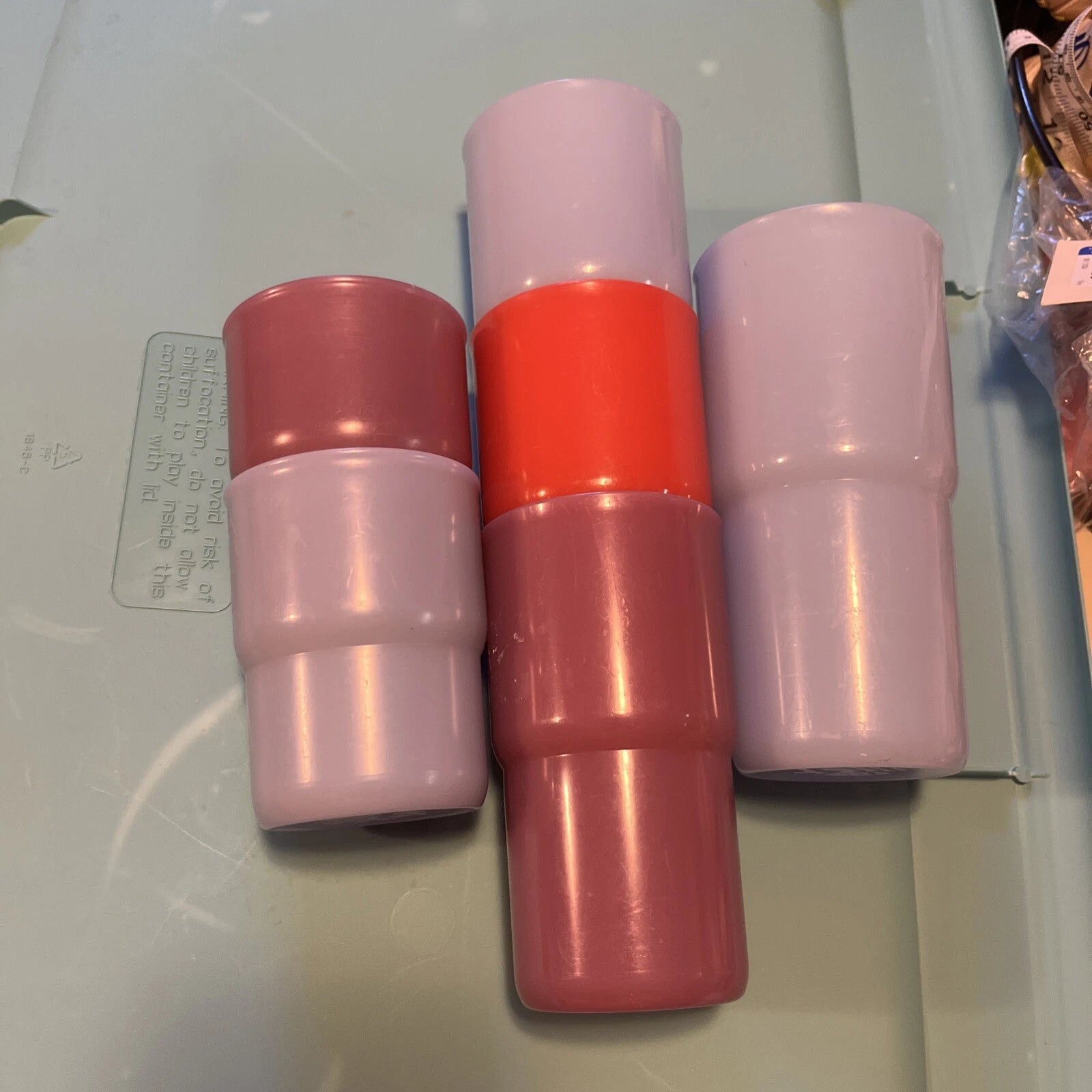 Tupperware 8,12, And 18oz Tumblers Set of 6 Mixed Colors Stackable Drinking Cups | eBay