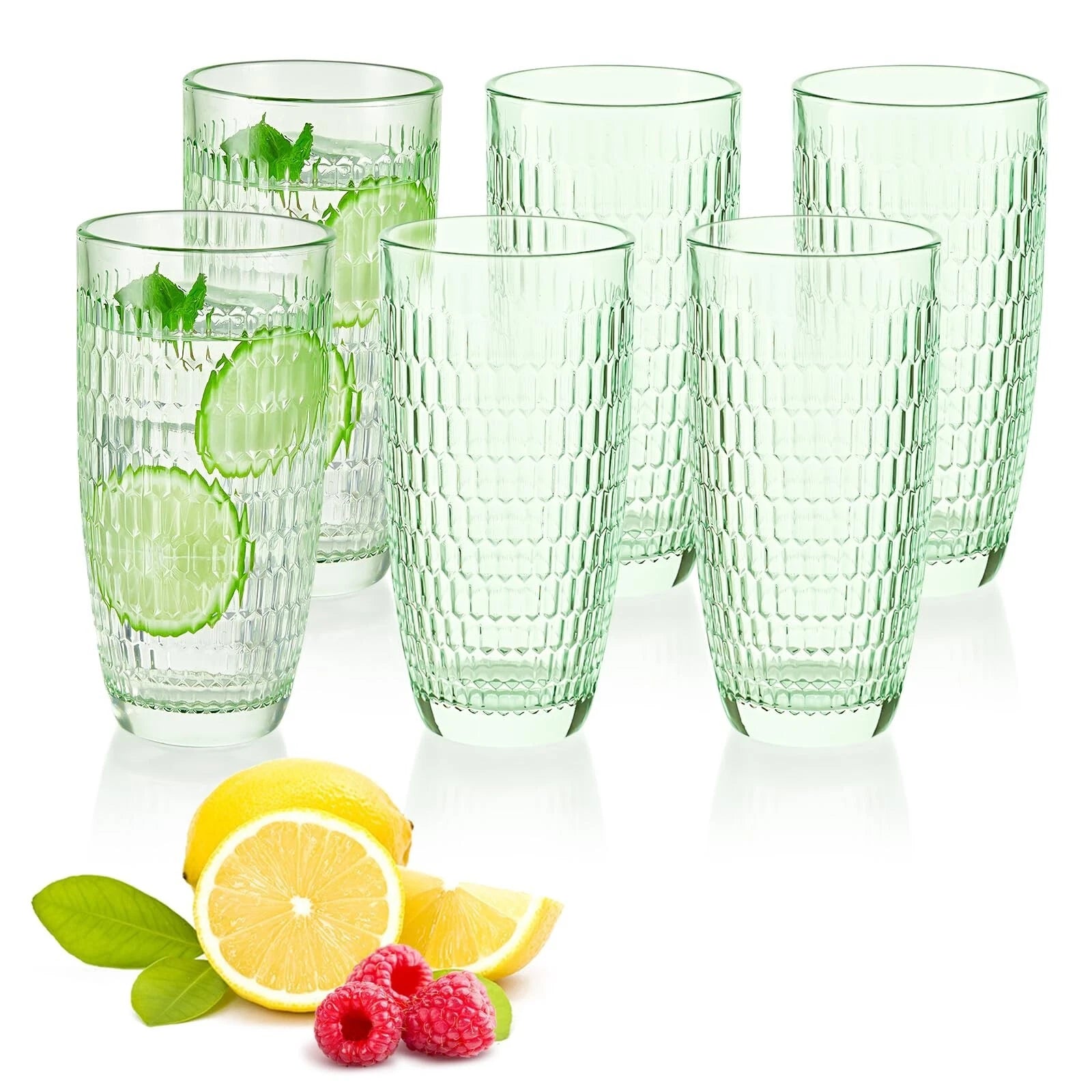 CREATIVELAND Highball Beverage Glasses Set of 6 Romantic Colored Thick & Heav... | eBay