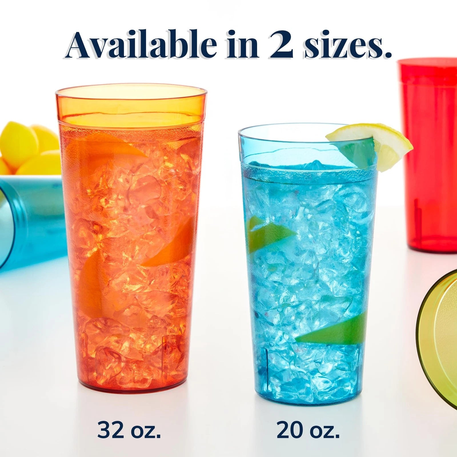 US Acrylic Cafe Plastic Reusable Tumblers (Set of 16) 20-ounce Water Cups Ass... 674894969943| eBay