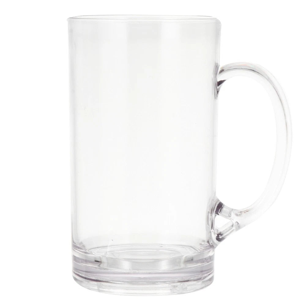 Set of 2 Transparent Beer Mug Tall Mugs with Handle Coffee Clear Drinking Cup | eBay