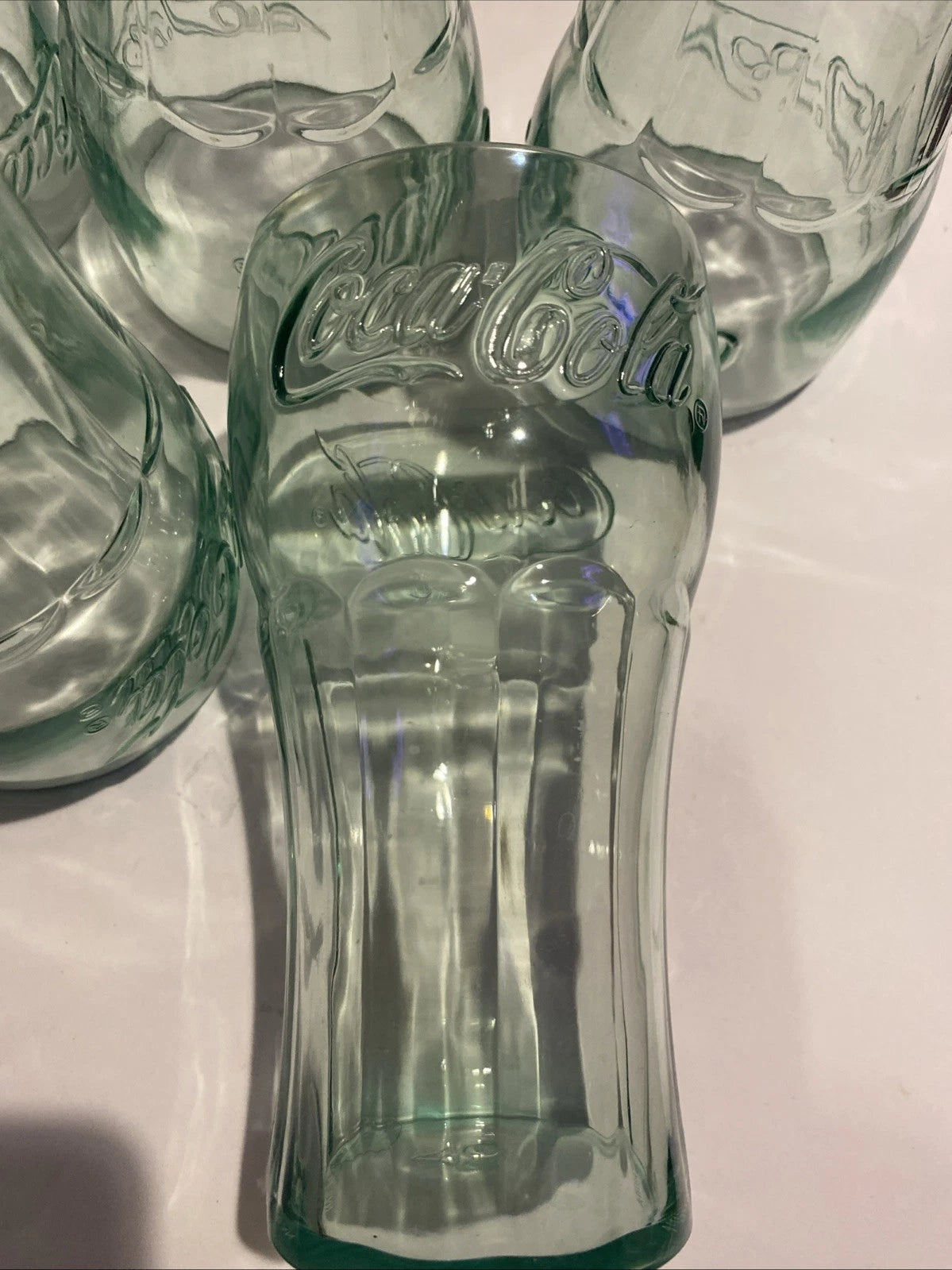 Set of 7 Coca -Cola Green Plastic Tumblers 6” Embossed Logo VTG Style Cups | eBay