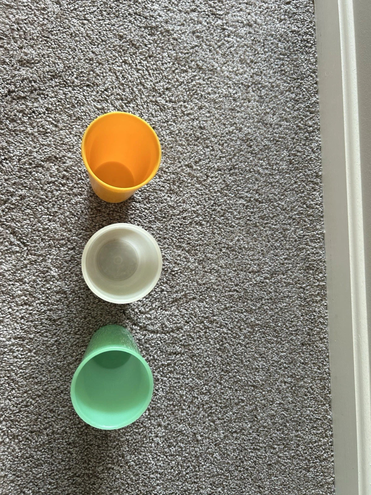 Tupperware Tumblers Set of 3 Drinking Cups Orange Green White 6 “ | eBay