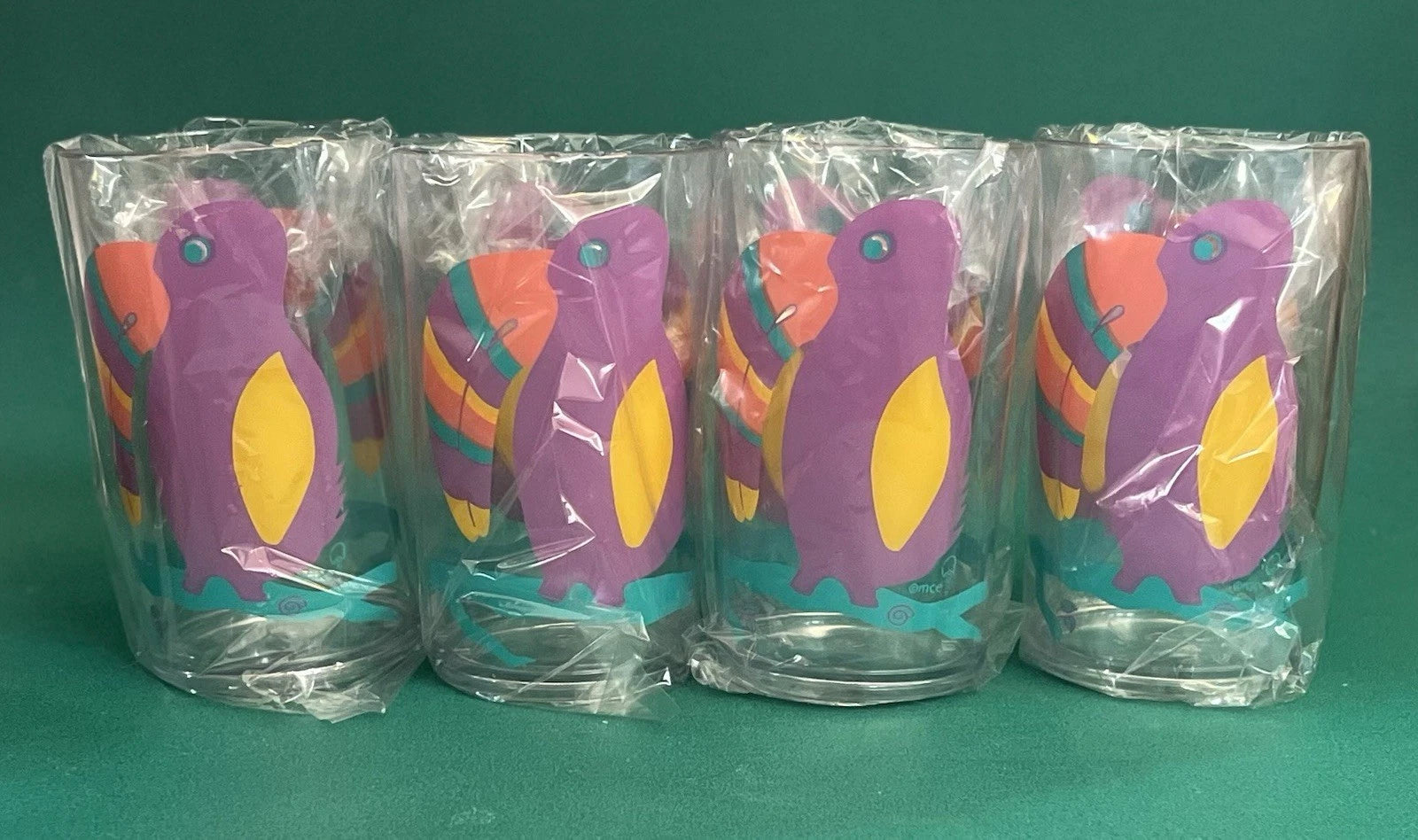 1990s Paradise Beach Club Acrylic Ice Tea Glasses Toucan Design 22oz, Lot of 4 | eBay