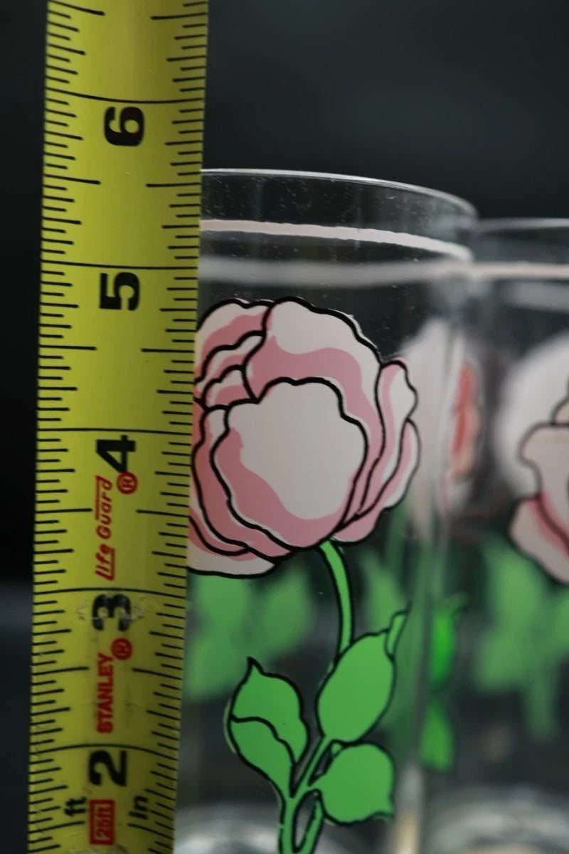 Vintage H J Stotter Set Of 6 Acrylic 6”Tumblers Pink Roses Original Box | eBay
