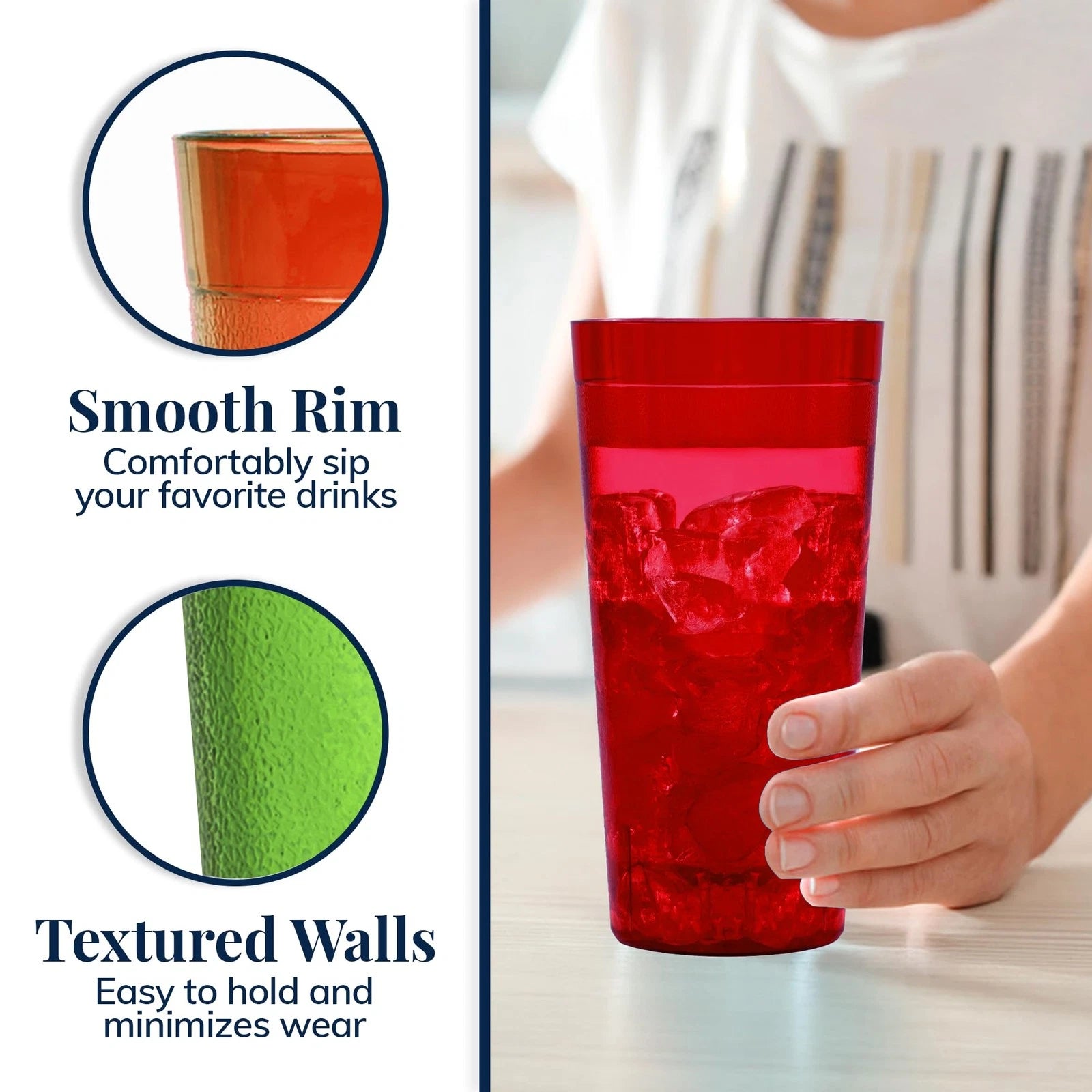 US Acrylic Cafe Plastic Reusable Tumblers (Set of 16) 20-ounce Water Cups Ass... 674894969943| eBay