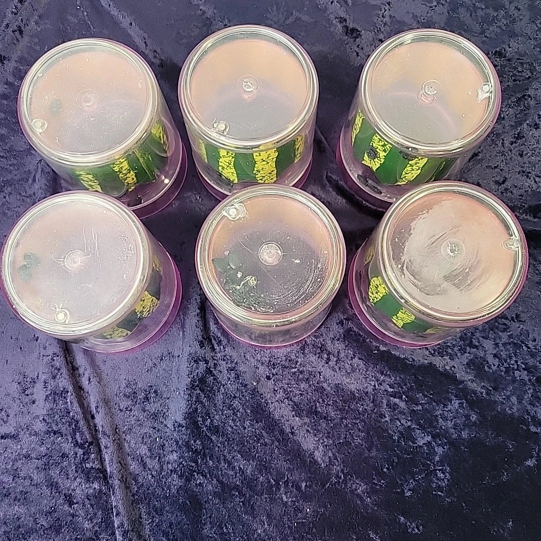 Set Of 6 Vintage Watermelon Theme Plastic Stackable Cups CB 1995 | eBay