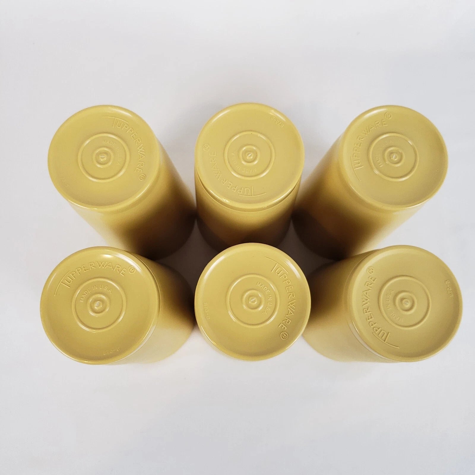 Vintage Tupperware Lot of 6 Tumblers 12 oz Drinking Cups Harvest Gold #873 NOS | eBay