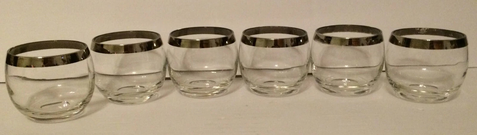 Dorothy Thorpe Silver Banded Roly Poly Drinking Glasses Set of 6 | eBay