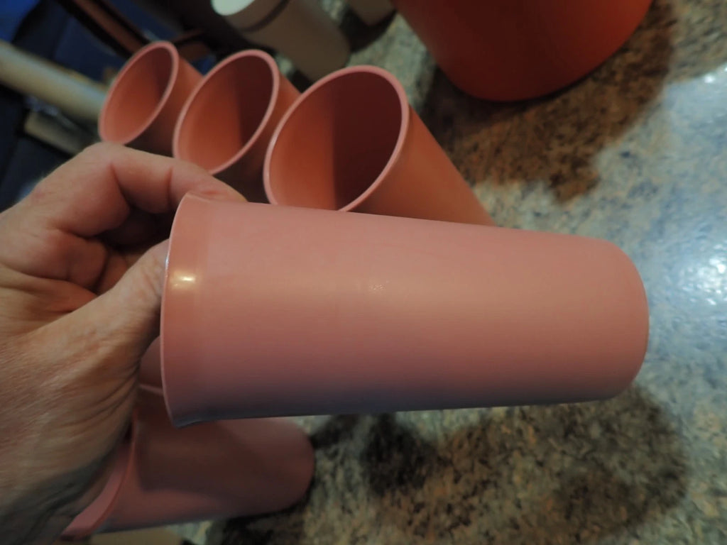 Set of 6 Tupperware Pastel Plastic Tumblers 9oz Cups #116 5" Tall Salmon Pink | eBay