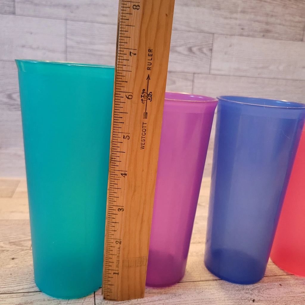 Vintage Tupperware Lot of 6 Jewel Tone Plastic Tumblers 9 12 16 oz Drinking Cups | eBay