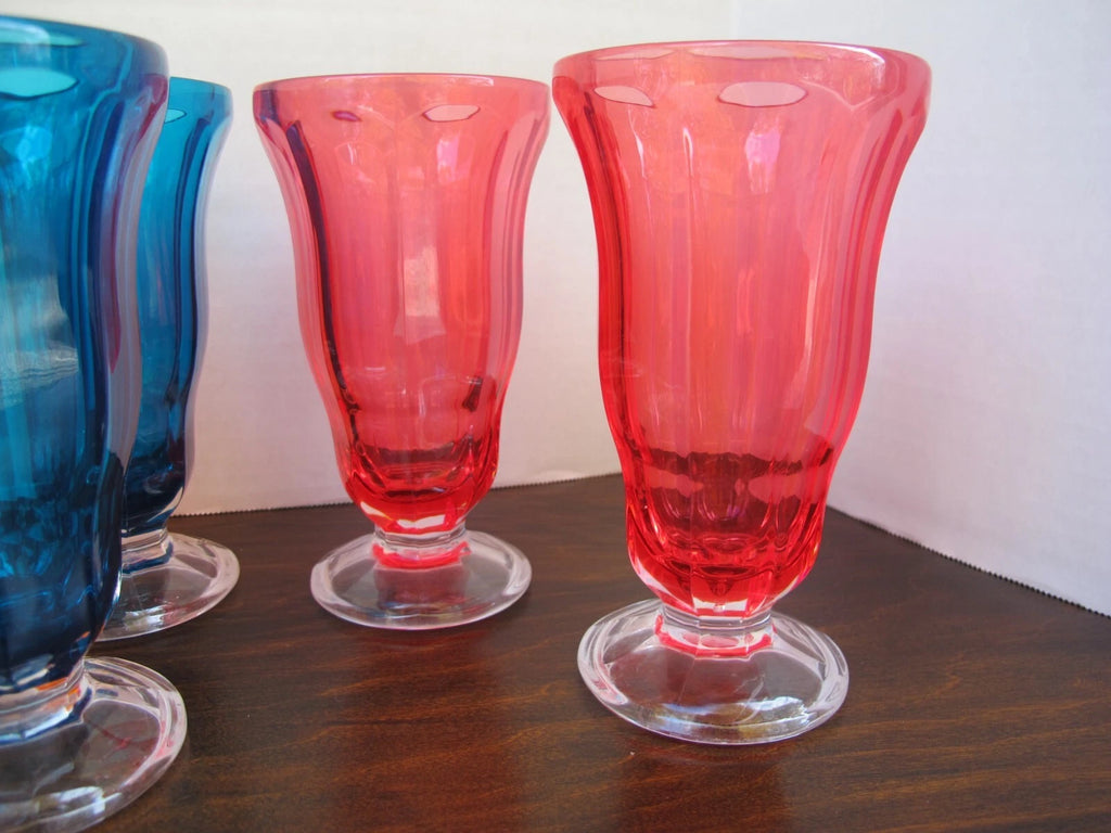 Whimsical Lucite Jewel Toned Tall Set of 6 Ice Cream Parlor Cups | eBay