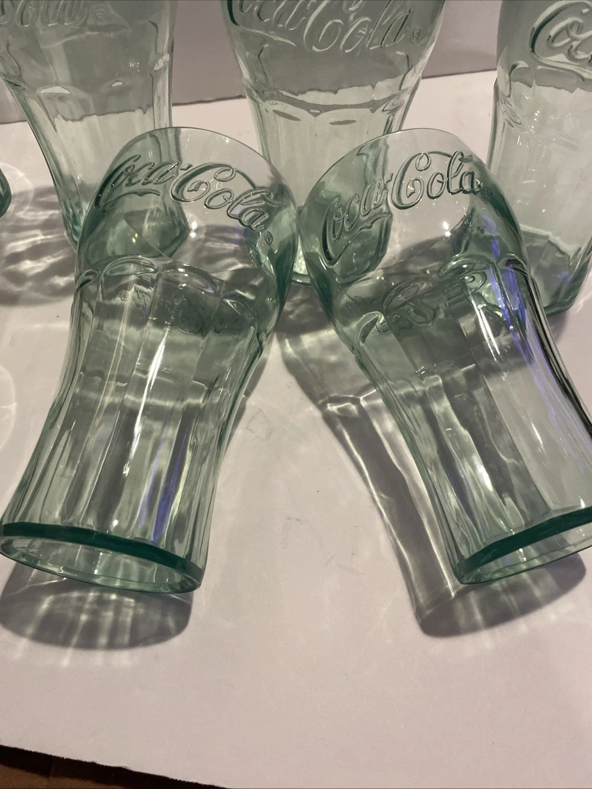 Set of 7 Coca -Cola Green Plastic Tumblers 6” Embossed Logo VTG Style Cups | eBay