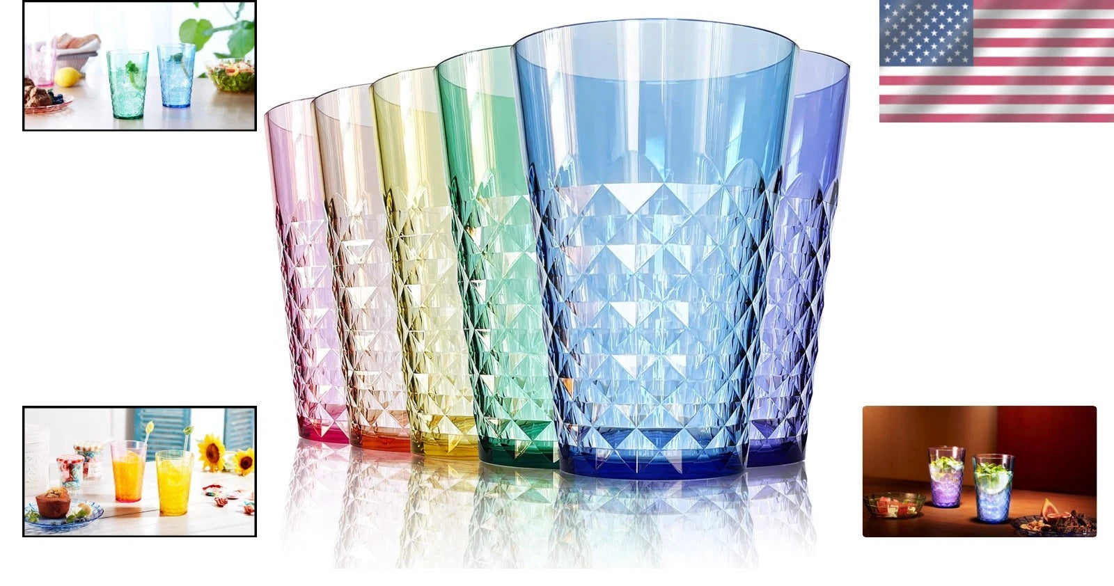 Unbreakable 32 oz Ocean-Inspired Tumblers Set of 6 - BPA-Free & Dishwasher Safe | eBay