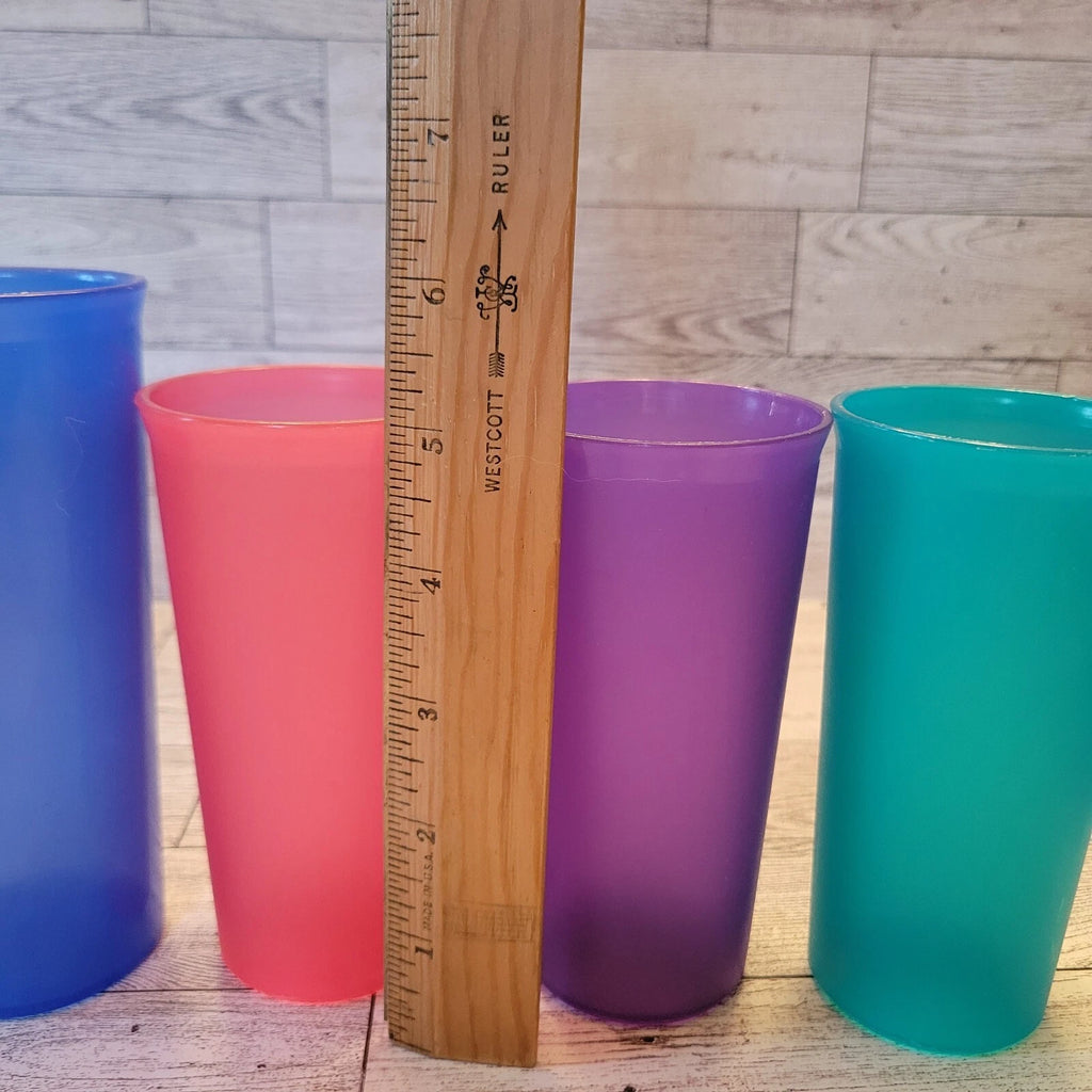 Vintage Tupperware Lot of 6 Jewel Tone Plastic Tumblers 9 12 16 oz Drinking Cups | eBay