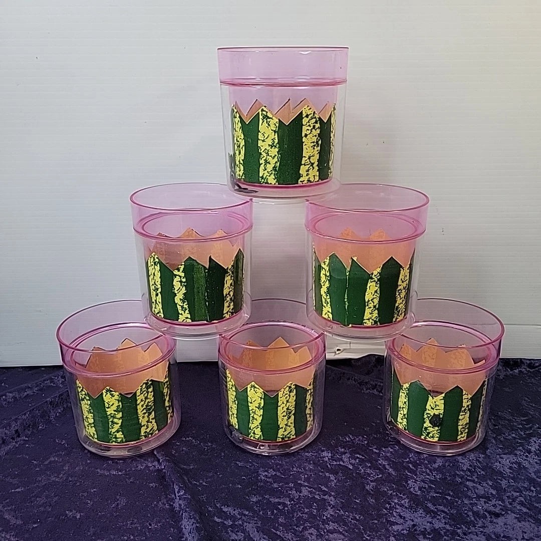 Set Of 6 Vintage Watermelon Theme Plastic Stackable Cups CB 1995 | eBay