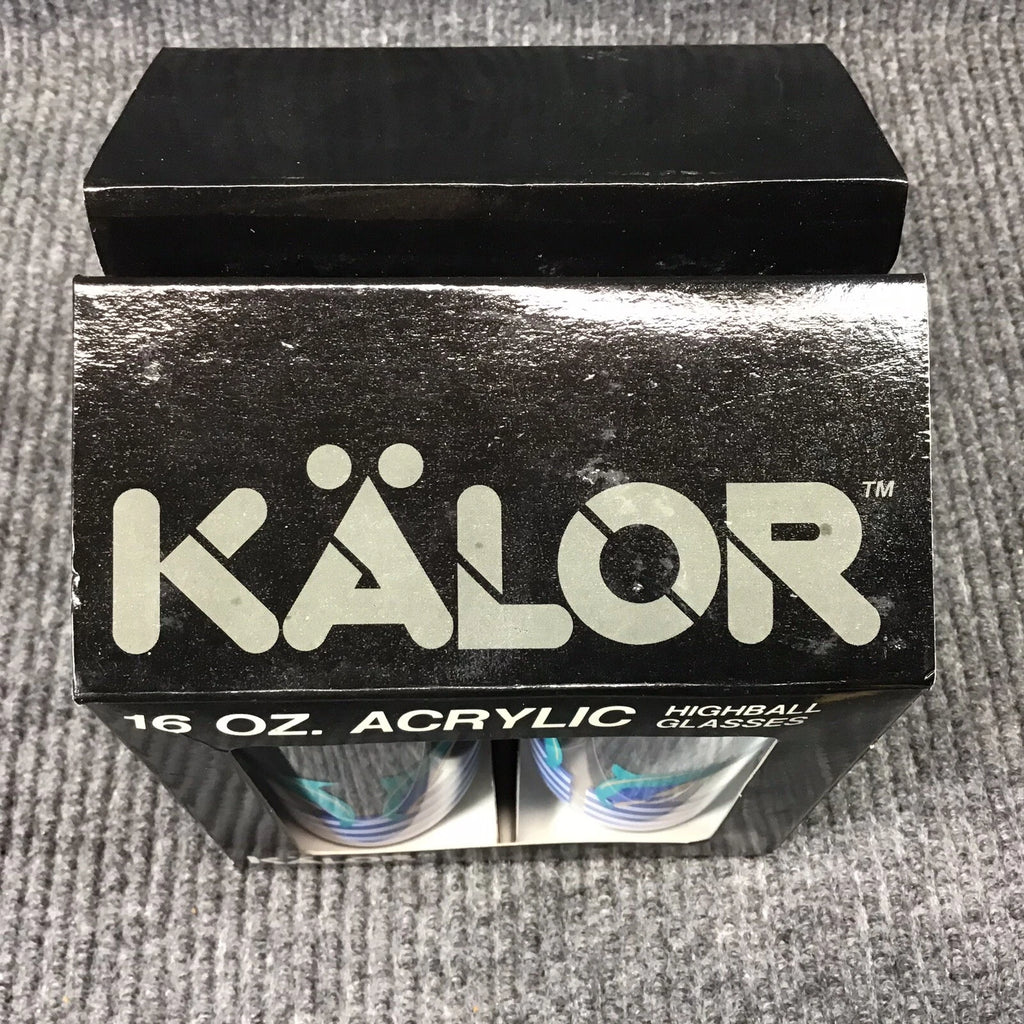 Vtg 1986 Aladdin Kalor 16 oz. Dolphin￼ Design Set Of 4 Acrylic Highball Glasses | eBay