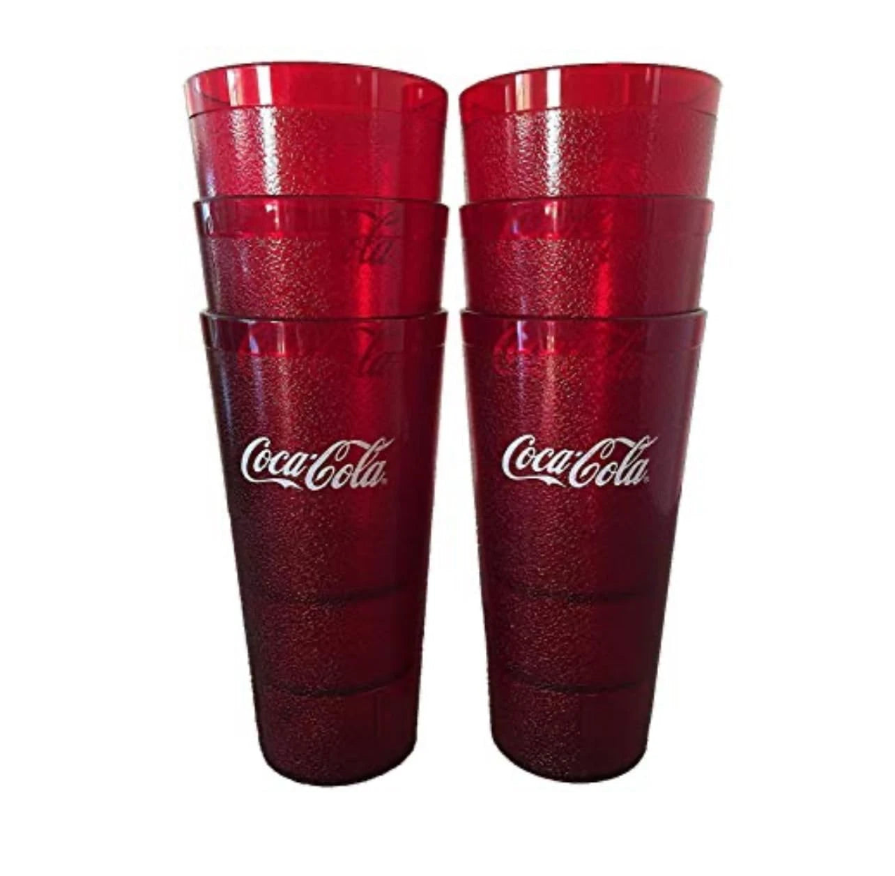 Set of 6 Coca Cola Restaurant Style Diner Red Plastic Tumblers Cup 24oz | eBay