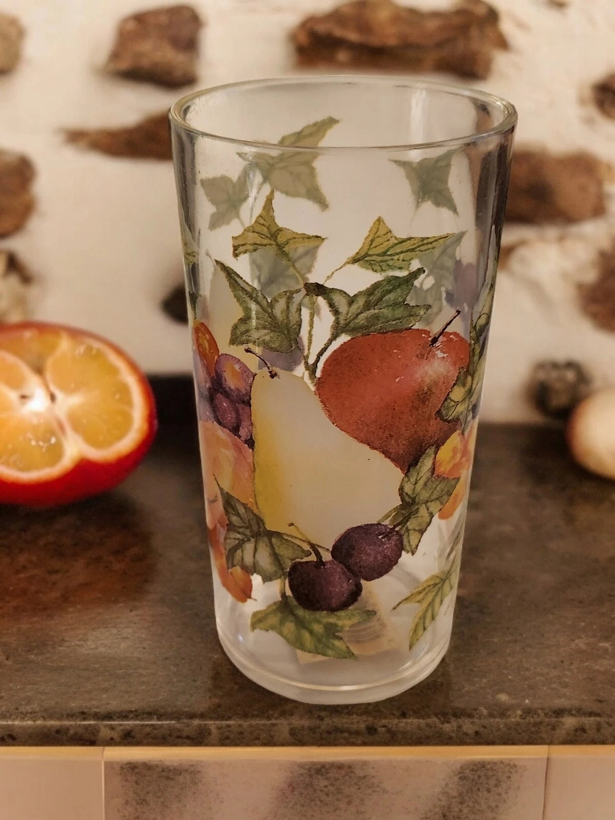 Set of 6 MCM Lucite Highball Glasses – Fruit Pattern Acrylic Drinkware | eBay