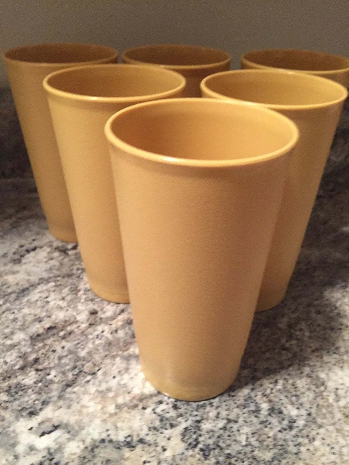 Vintage Tupperware Tumblers Drinking Glasses 12 Oz Harvest Gold Set of 6 Perf | eBay