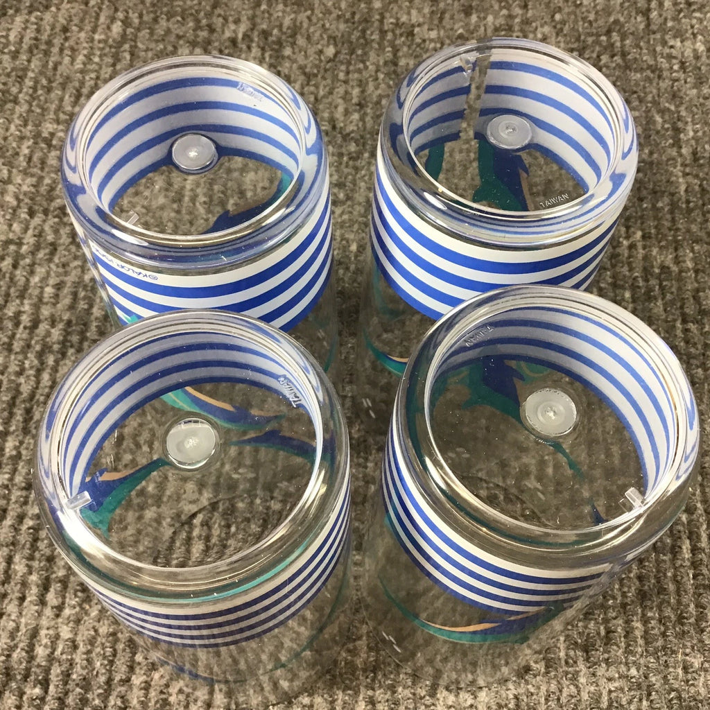 Vtg 1986 Aladdin Kalor 16 oz. Dolphin￼ Design Set Of 4 Acrylic Highball Glasses | eBay