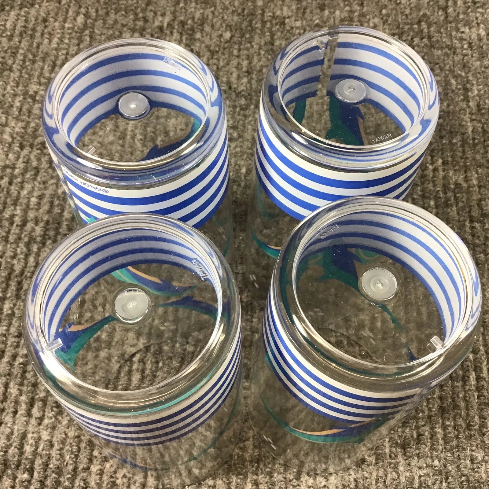 Vtg 1986 Aladdin Kalor 16 oz. Dolphin￼ Design Set Of 4 Acrylic Highball Glasses | eBay