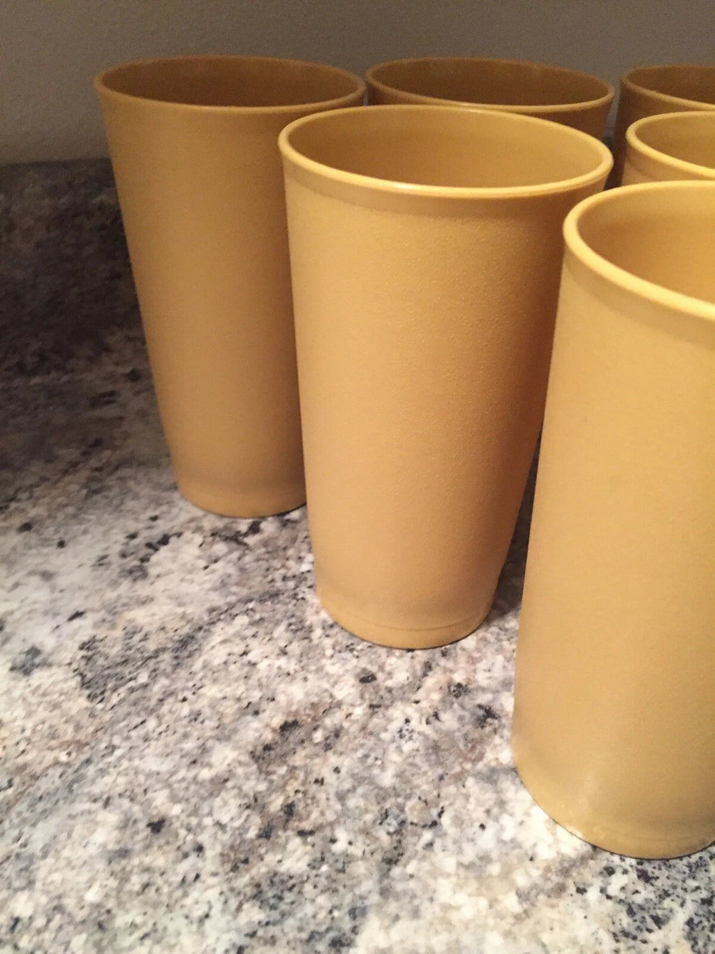 Vintage Tupperware Tumblers Drinking Glasses 12 Oz Harvest Gold Set of 6 Perf | eBay