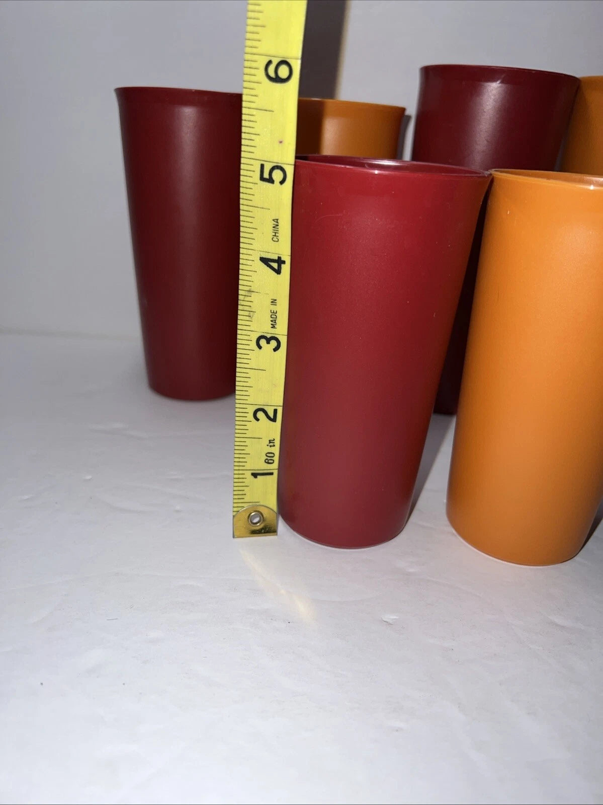 SET OF (6) Harvest VINTAGE TUPPERWARE Red Orange Plastic Glasses Tumblers | eBay
