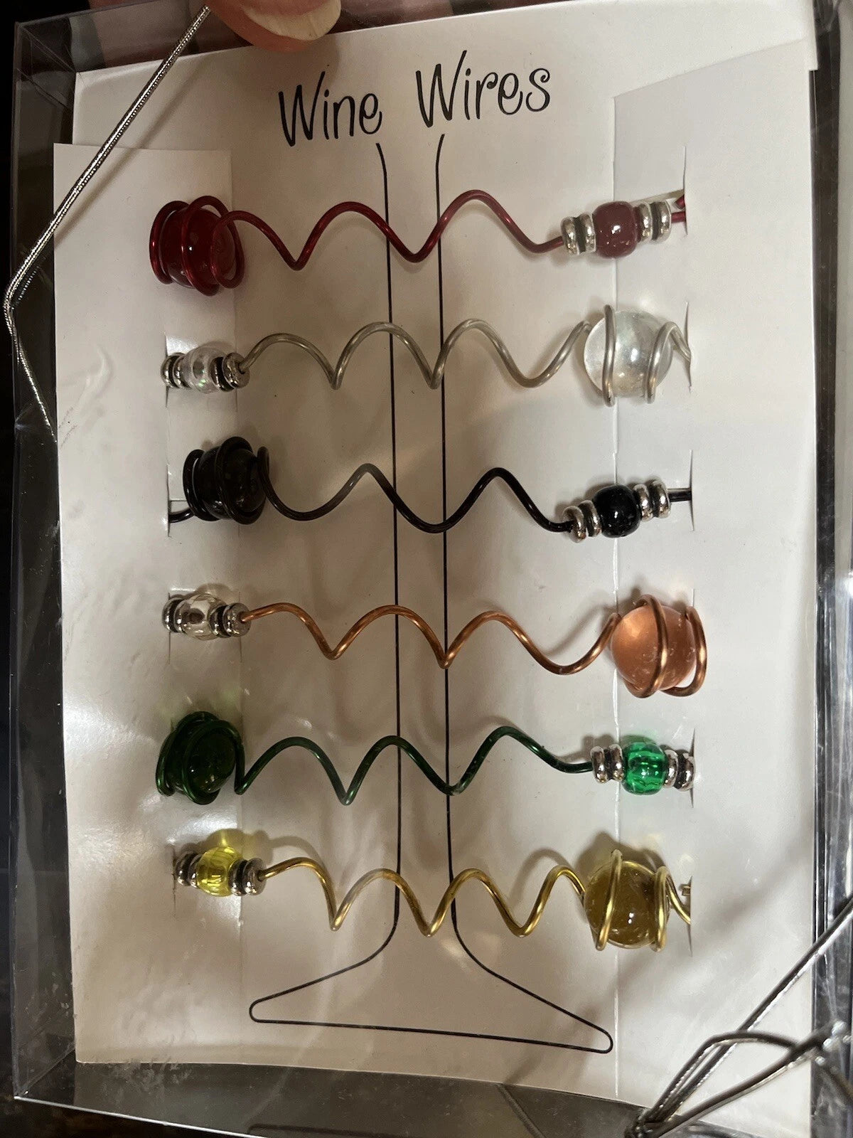 New Set Of 6 Wine Glass Charm Drink Markers. Colorful Wire, Beads And Marbles | eBay