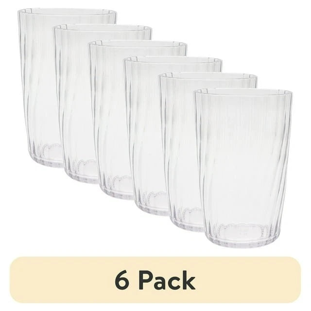 6 Pack 20oz Acrylic Tall Tumblers Dishwasher Safe BPA Free Clear Embossed | eBay