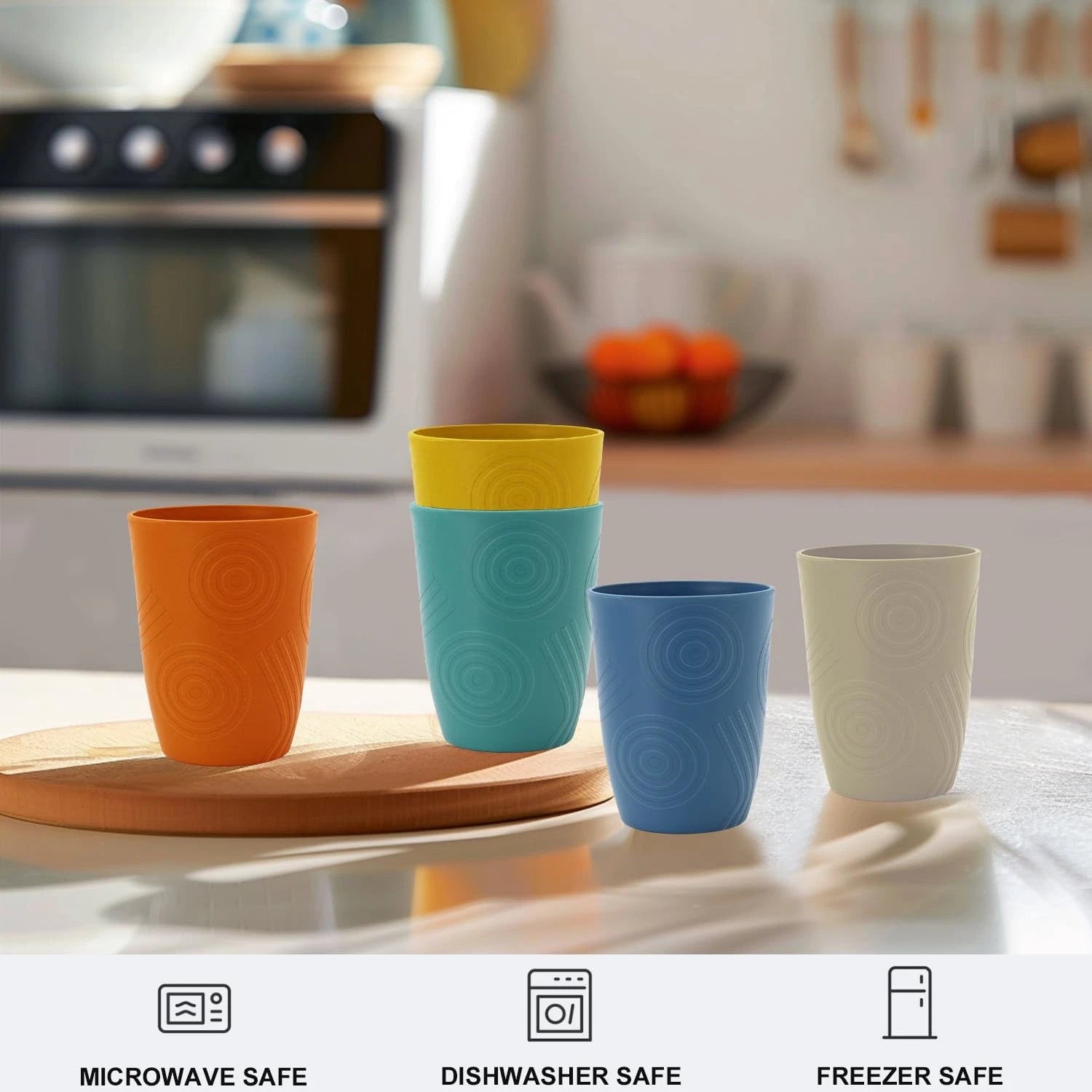 12 oz Wheat Straw Cups Set of 6, Alternatives to Plastic Cups Reusable, Unbre... | eBay