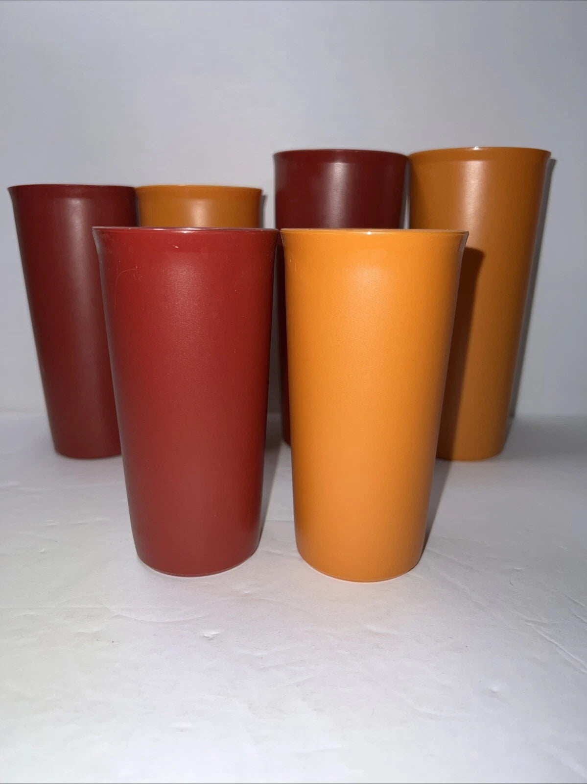 SET OF (6) Harvest VINTAGE TUPPERWARE Red Orange Plastic Glasses Tumblers | eBay