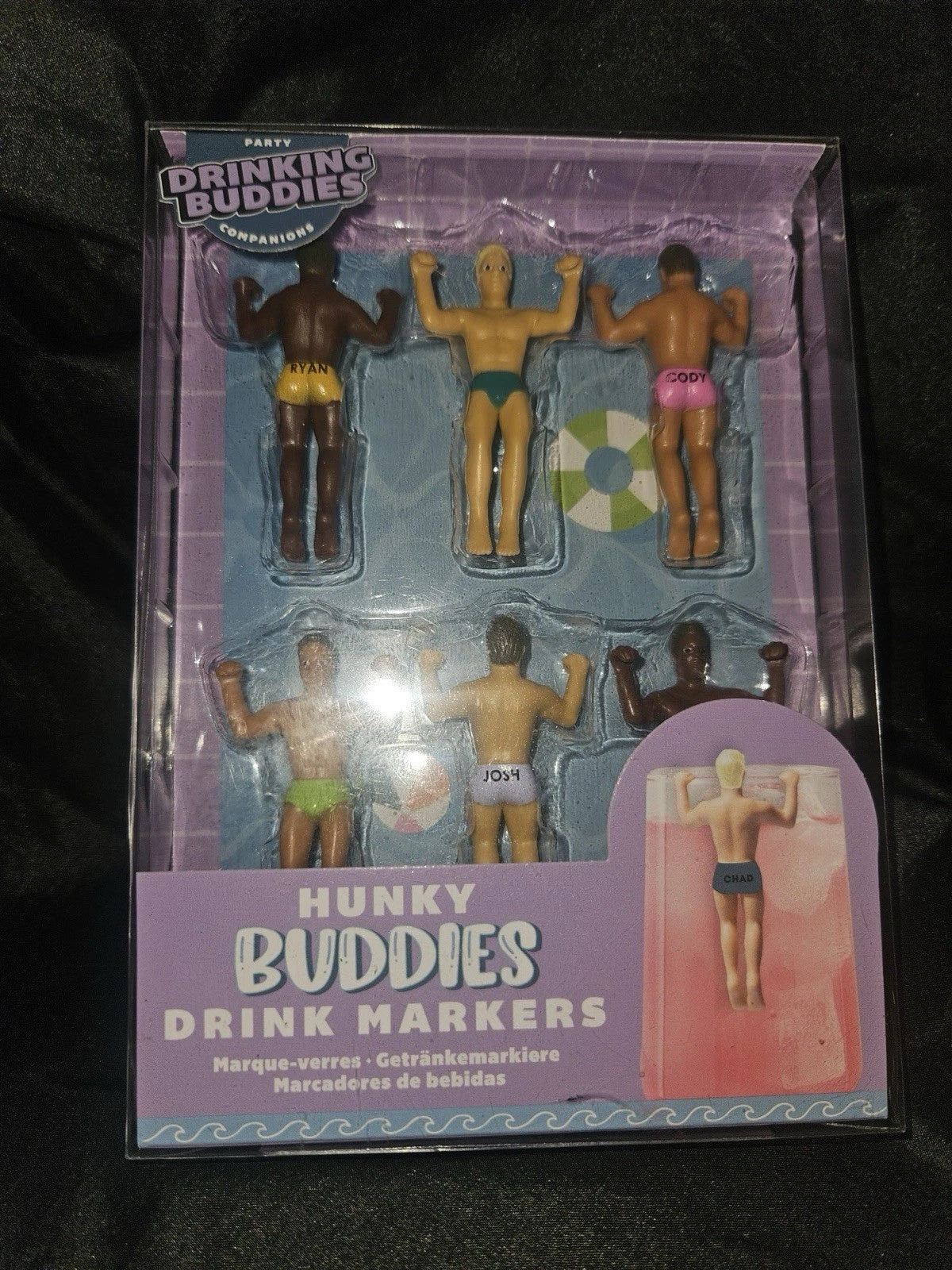 Drink Markers Drinking Buddies Hanging Men Set of 6 Cocktail Bachelorette Party | eBay
