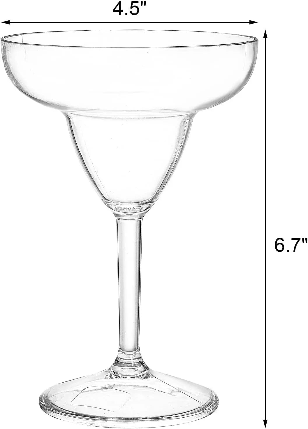 Suwimut Set of 6 Unbreakable Stemmed Margarita Glasses - 10oz Plastic Clear | eBay